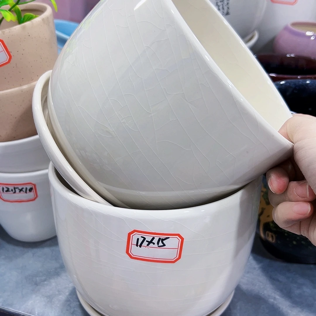 外贸尾单陶瓷花盆凑10米包邮