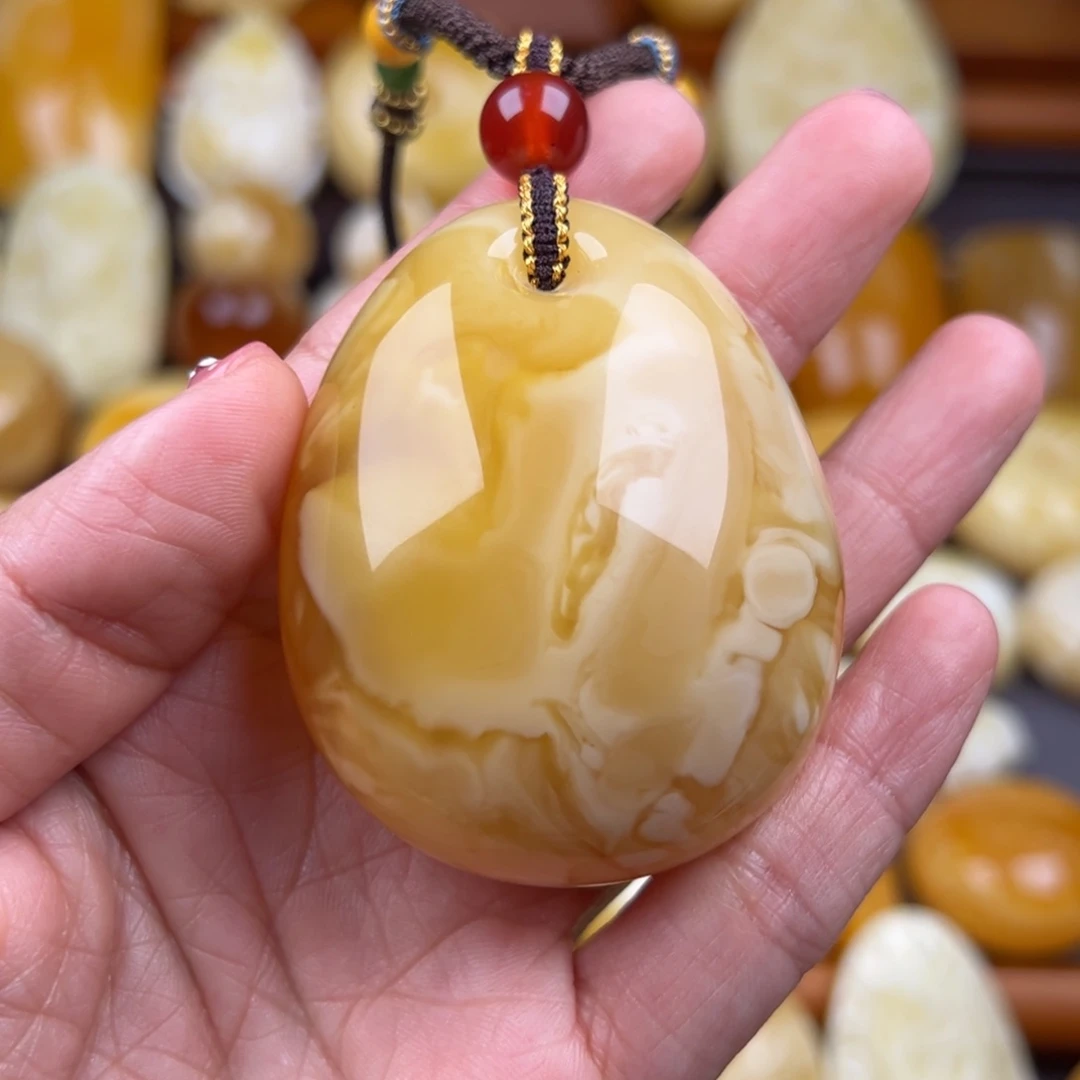 琥珀颈饰未镶嵌纯天然琥珀蜜蜡无优化