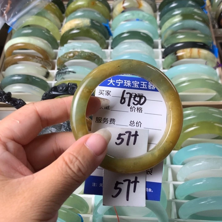 未镶嵌蛇纹石玉手镯6750
