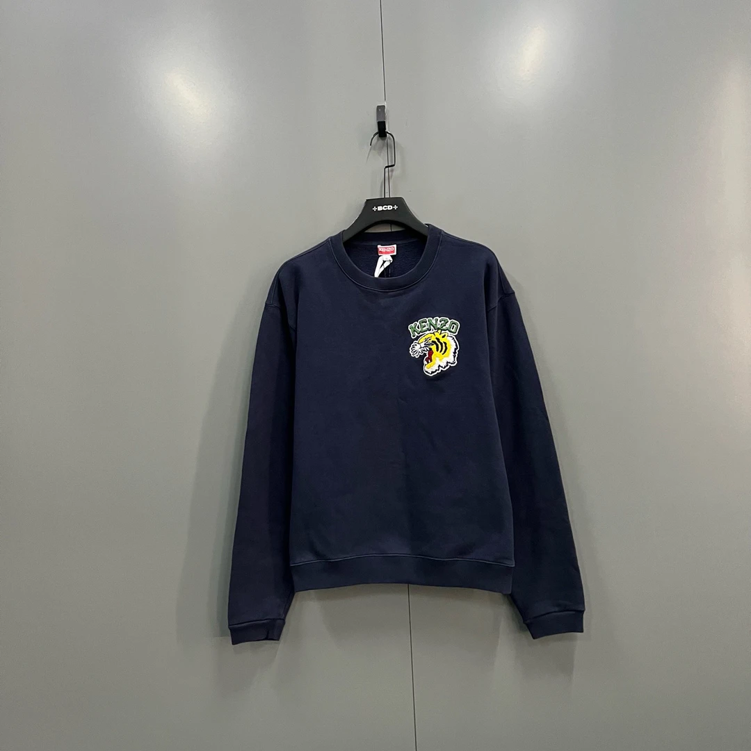 95新 KENZO/肯佐 (ll) 高田贤三 藏青色虎头刺绣卫衣 M码/016904