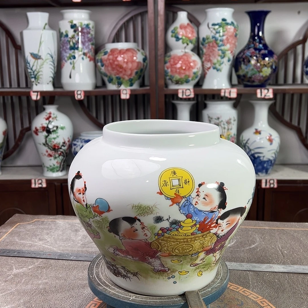 陶摆件景德镇陶瓷大口进宝