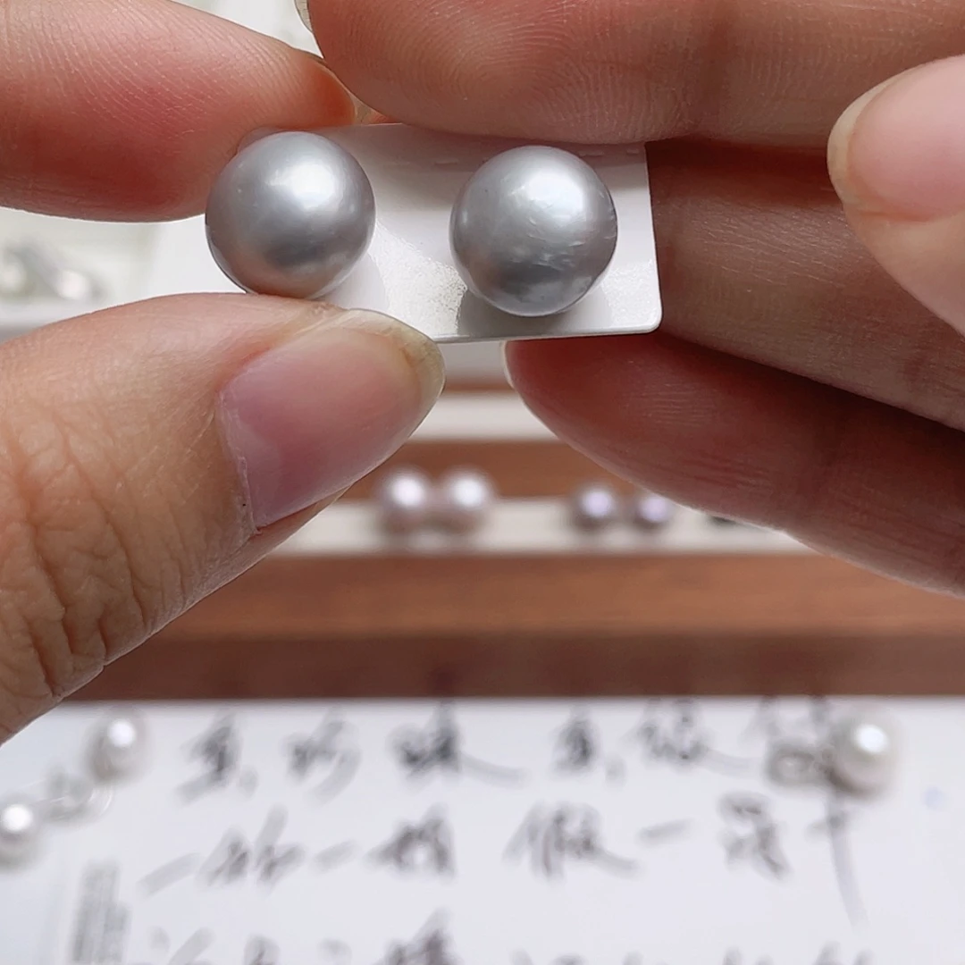 银S925镶嵌淡水珍珠耳饰嗯*o