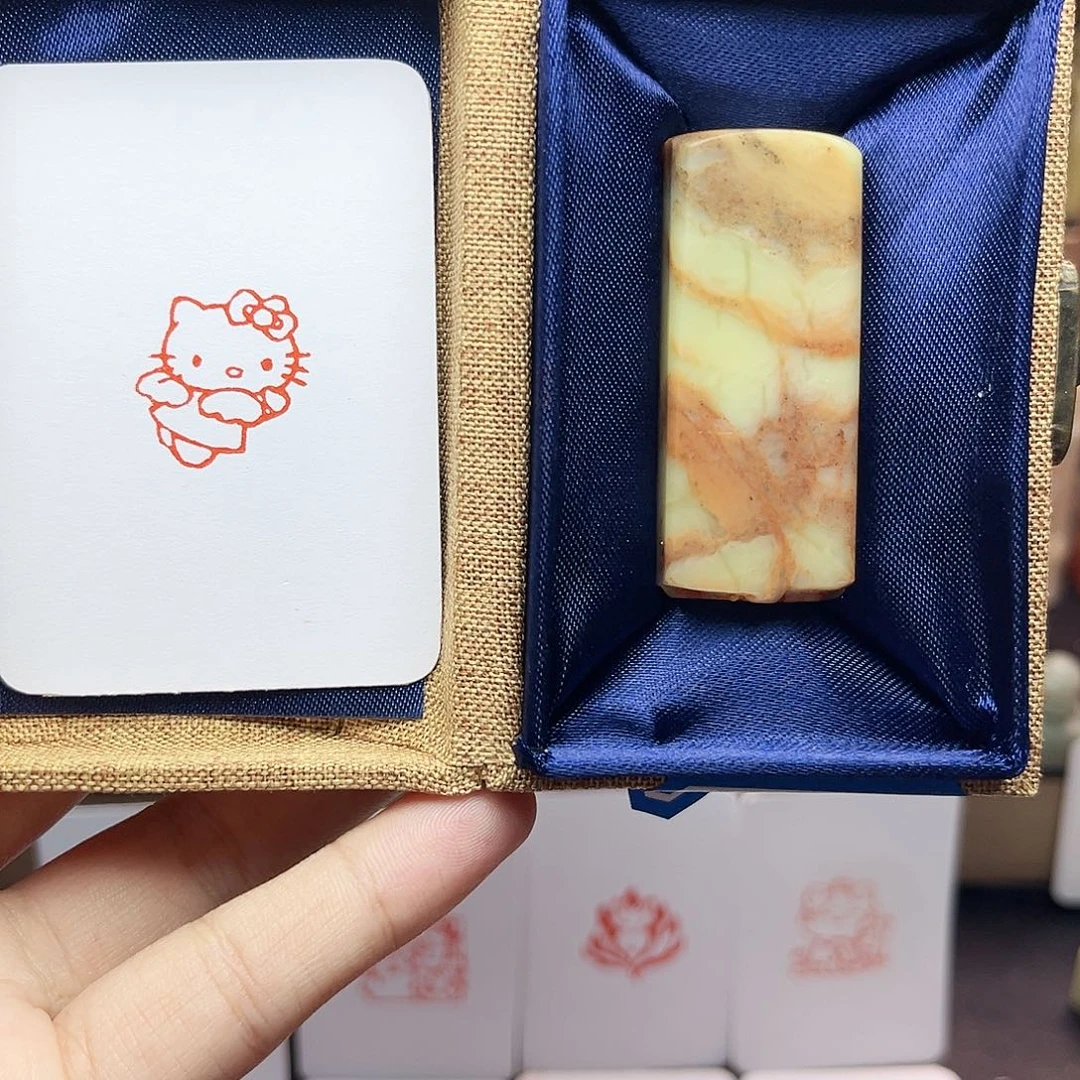寿山石印石2.0Hello Kitty猫 手工篆刻