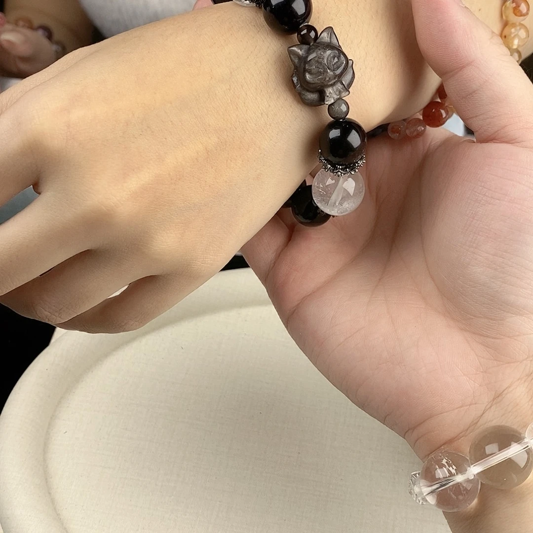 银S925镀金镶嵌手链水晶
