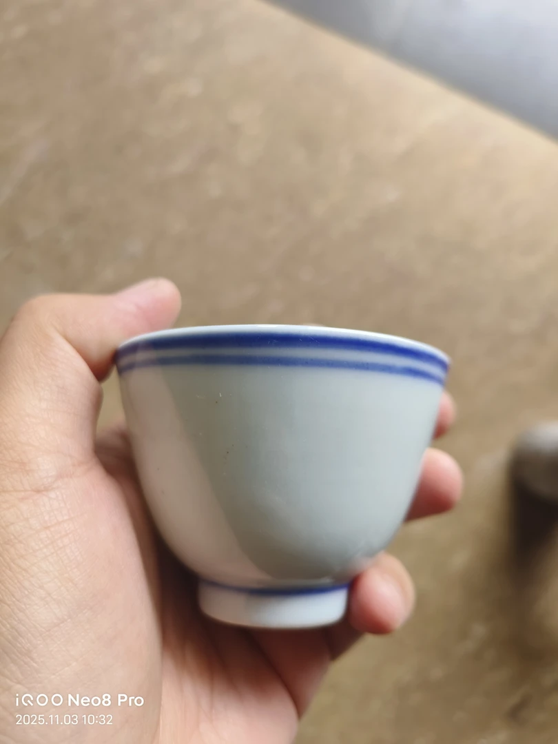 小酒盅中式怀旧粗瓷青花瓷
