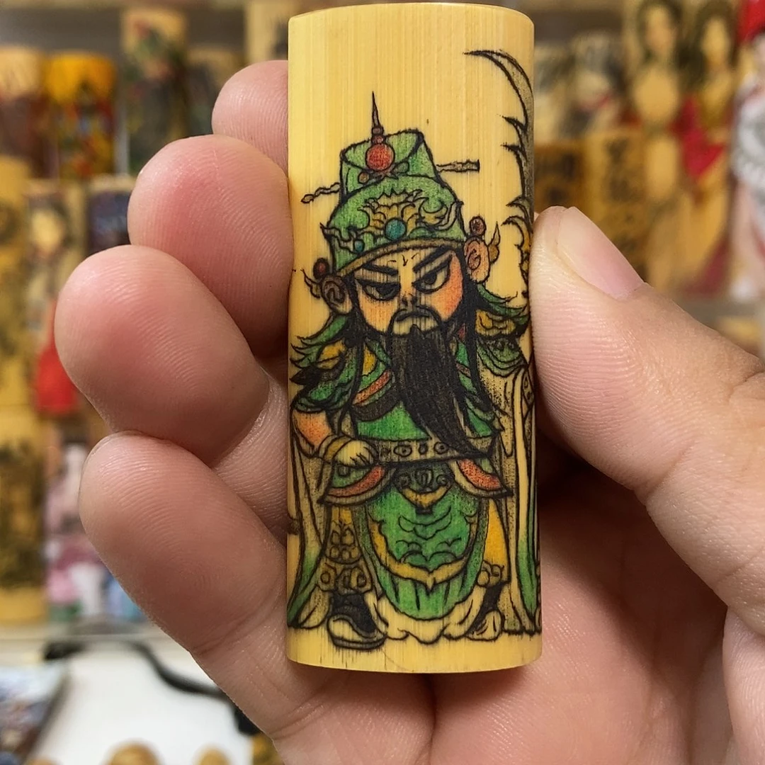竹春蕾作品针刺小关公