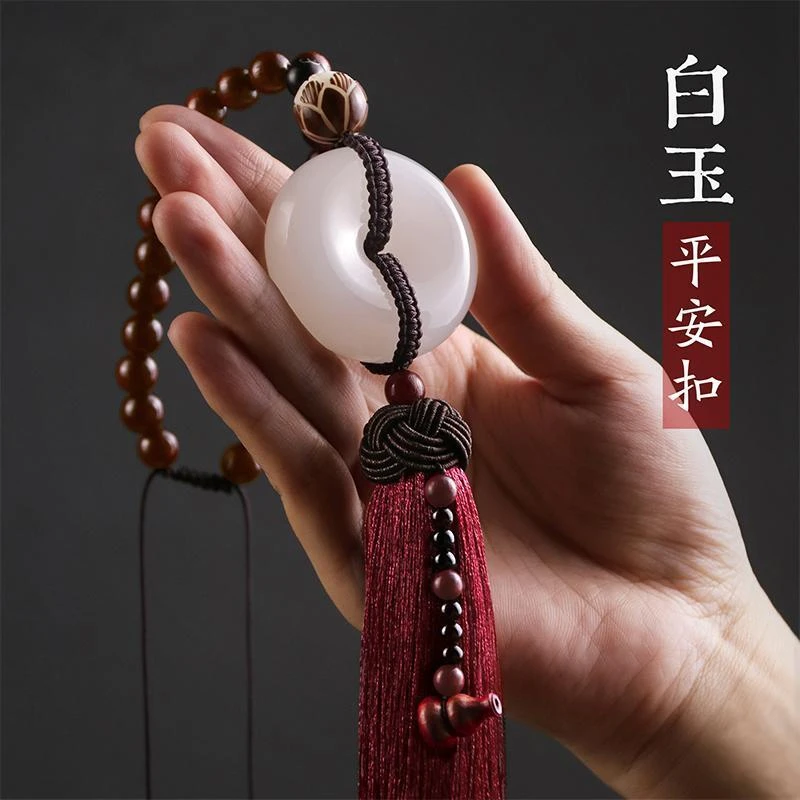 适用奔驰宝马奥迪高档玉石汽车挂件车内吊饰男女保平安创意挂饰品