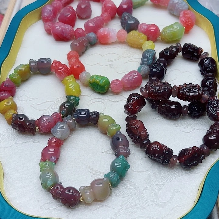 南***首玛瑙/玉髓未镶嵌手链盐源58