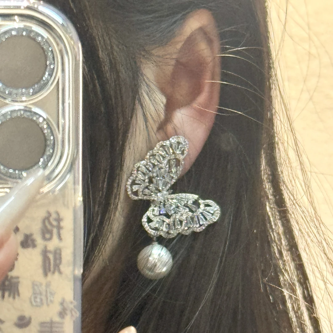 铜合金耳饰 ETEE5-0185新娘头饰 西式百搭锆石耳饰