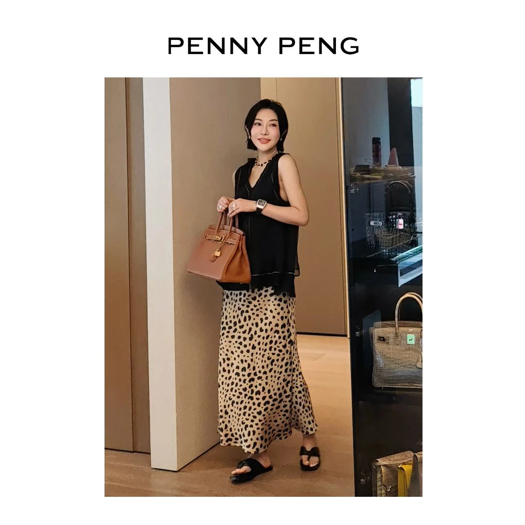 PENNYPENG豹子小姐2025年夏季新款气质品质时尚气质豹纹半身裙