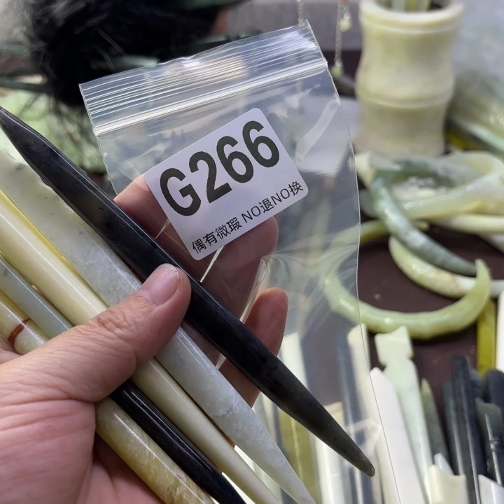 蛇纹石玉发饰合金A****心