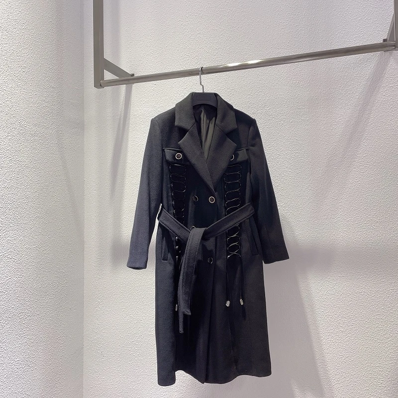 【D.Limit design】设计款绑带收腰大衣外套DLWT0596
