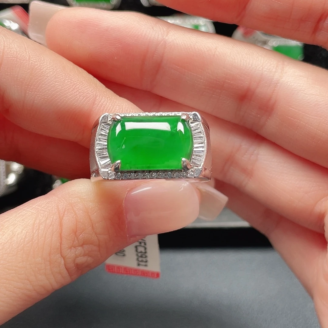 翡翠银S925镶嵌戒指没有运费险3931