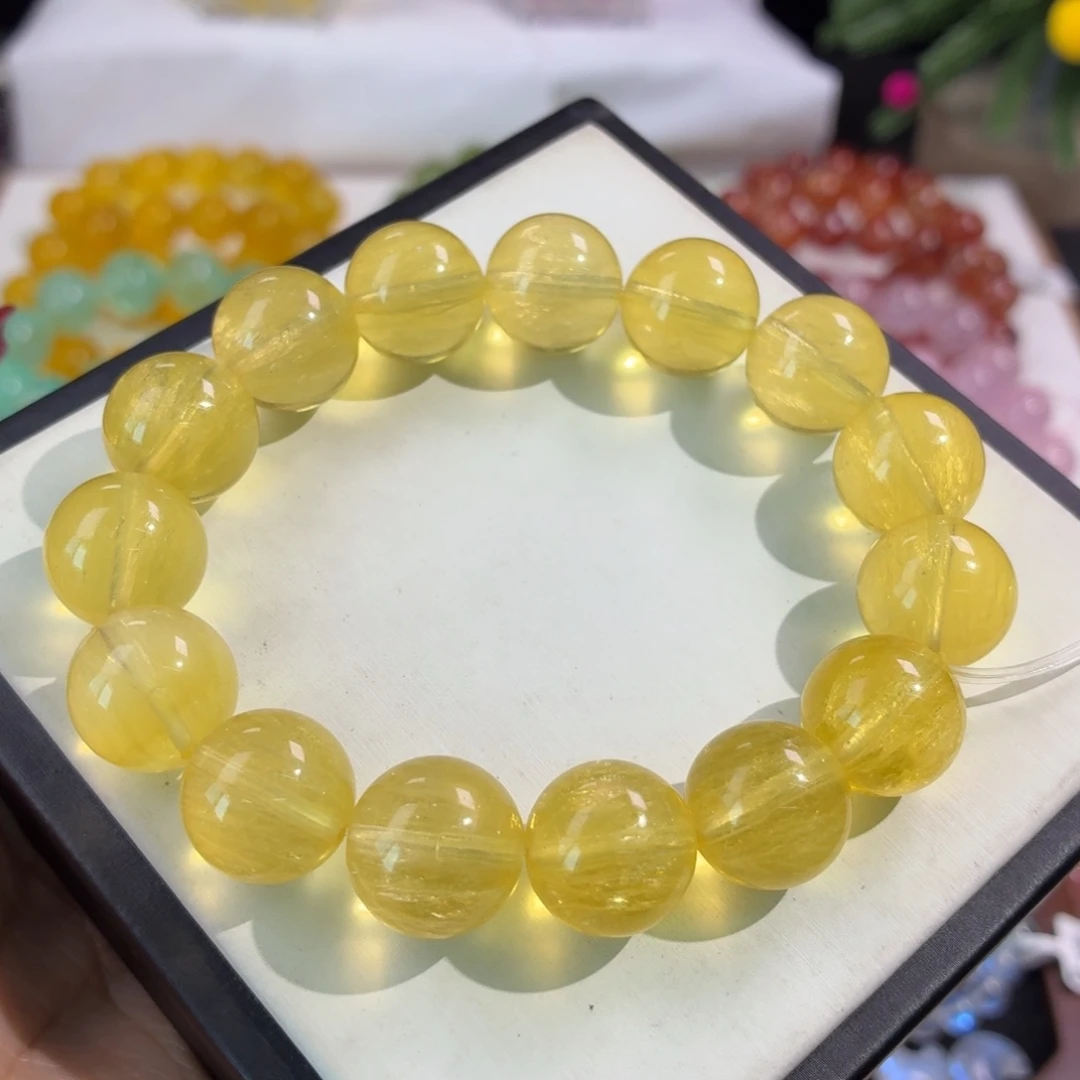 未镶嵌水晶手串黄萤石14+
