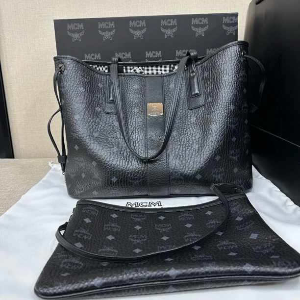99新 MCM mcm 中号 托特 大容量子母托特包单肩包  081