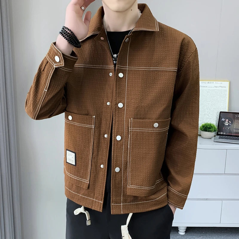 2025春季新款潮流潮牌休闲宽松连帽男生帅气外套工装ins男士夹克