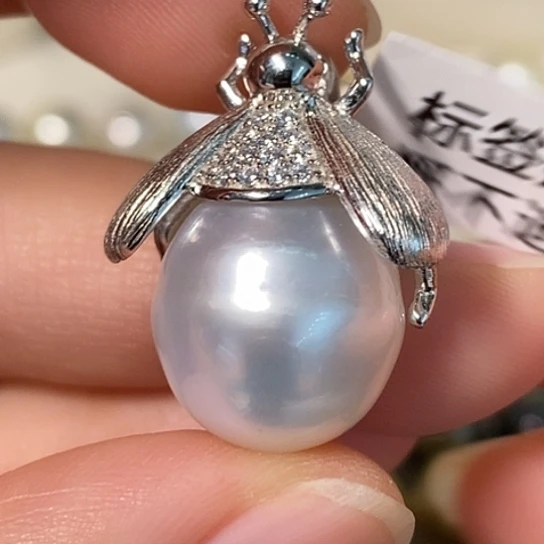 海水珍珠银S925镶嵌颈饰13.9