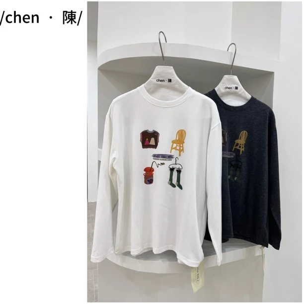 chen·陳小众【小椅子】印花百搭T恤