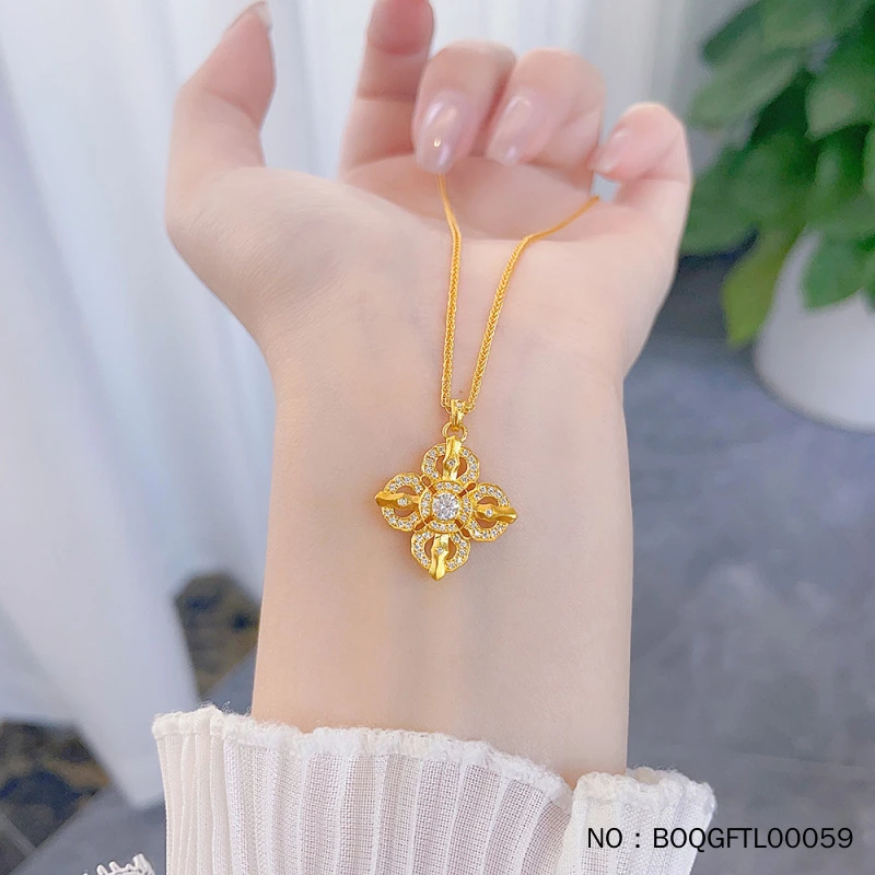 足金999十字金刚杵古法吊坠莫桑挂坠黄金项链纯金韦雪同款送女友