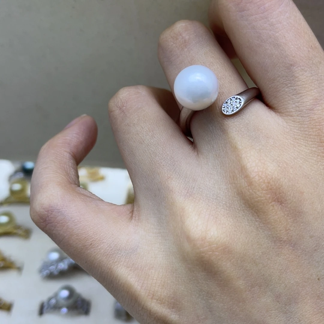 淡水珍珠银S925镶嵌戒指