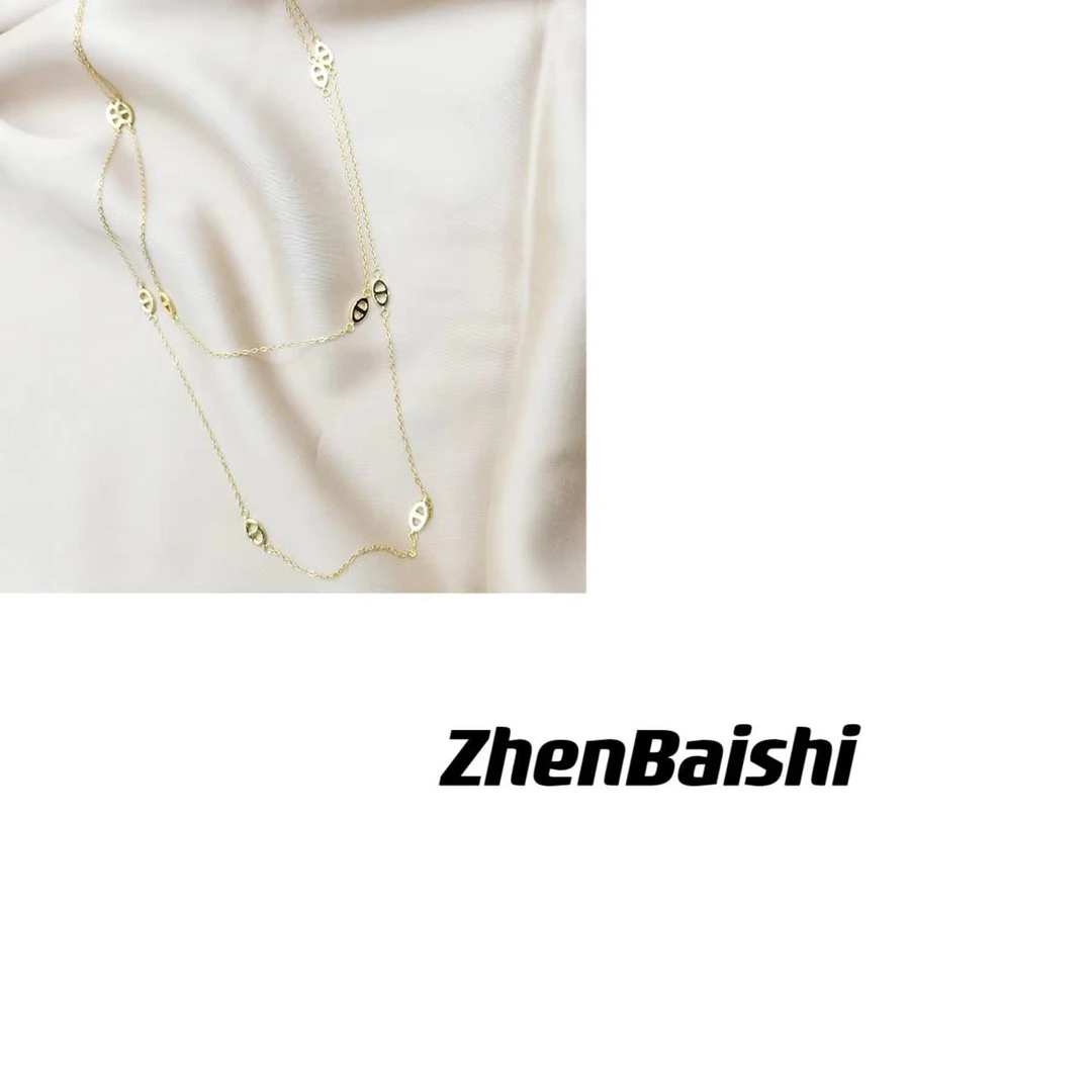 合金项链 多圈叠戴猪鼻子项链【哎呦家18671】