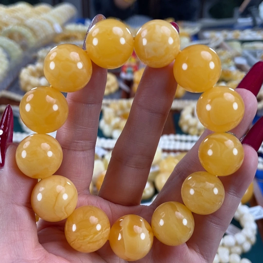 琥珀未镶嵌珠宝奇石17圆珠40.35