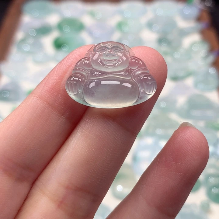 翡翠未镶嵌颈饰高冰晴底佛公