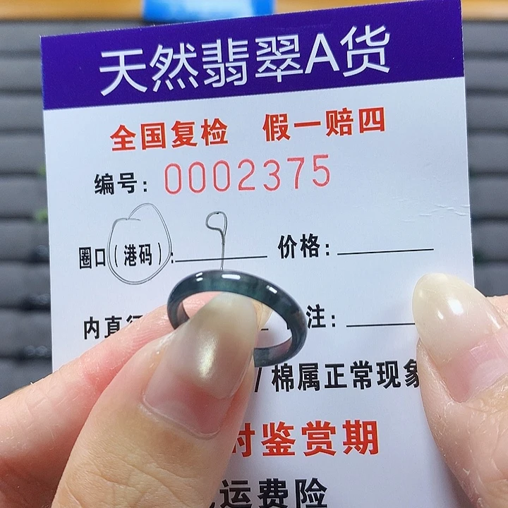 翡翠未镶嵌戒圈2375