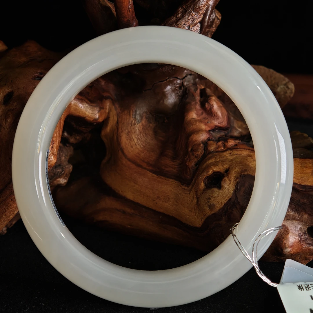 【國玉晓芸】9072和田玉藕粉正圈手镯58圈