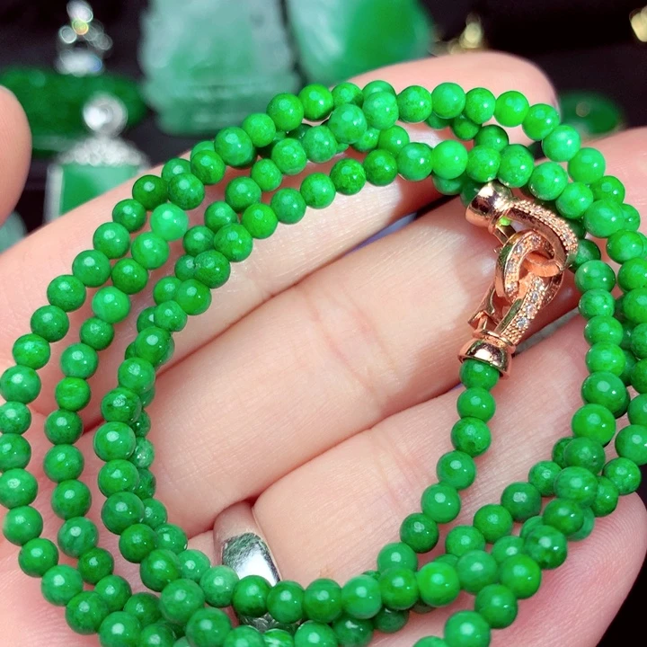 翡翠未镶嵌颈饰项链