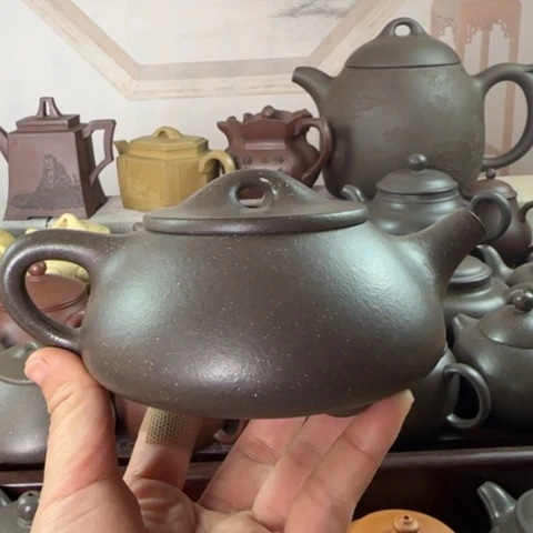 紫砂茶壶梨皮天青280cc