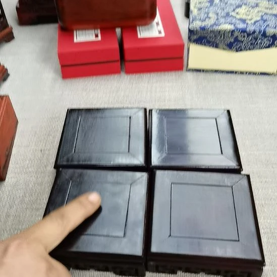 黑檀回纹正方四个