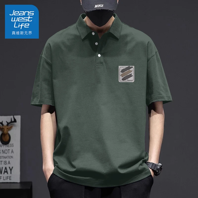 真维斯无界2025夏季短袖男青少年polo衫男商务男士商务休闲上
