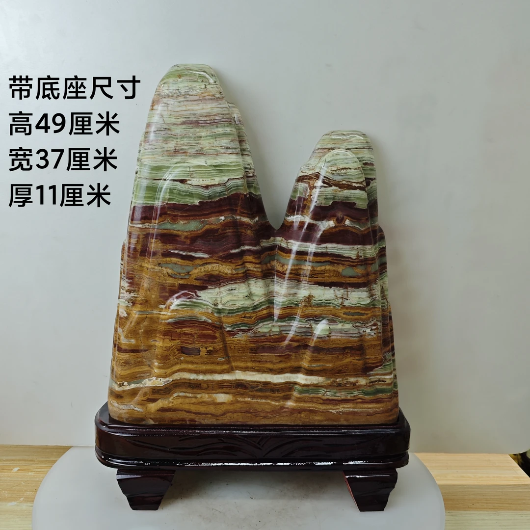 石材摆件客厅书房玄关中式装饰