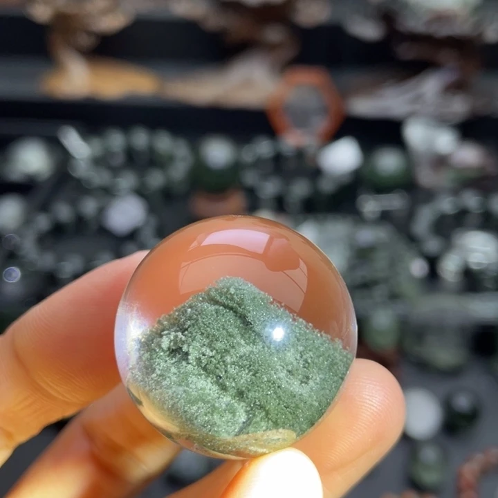 未镶嵌水晶吊坠(不含链)绿幽灵金字塔单珠定制