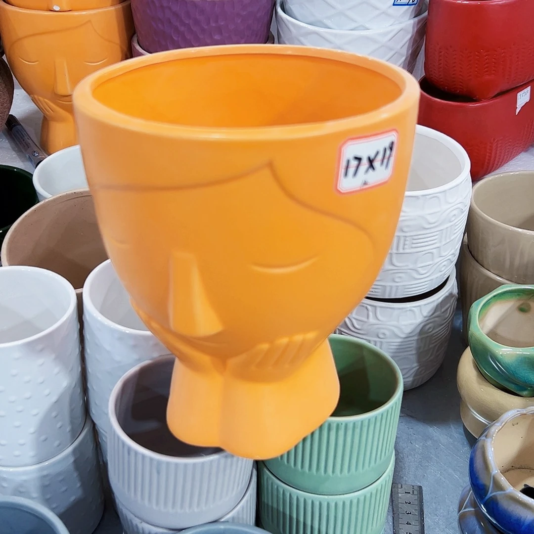 有孔外贸尾单陶瓷花盆凑单10米包邮