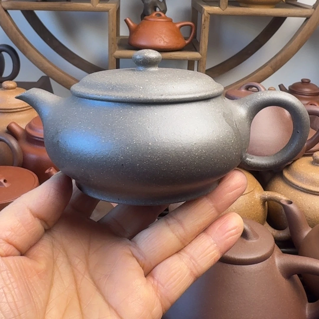 紫砂茶壶200cc明炉青段