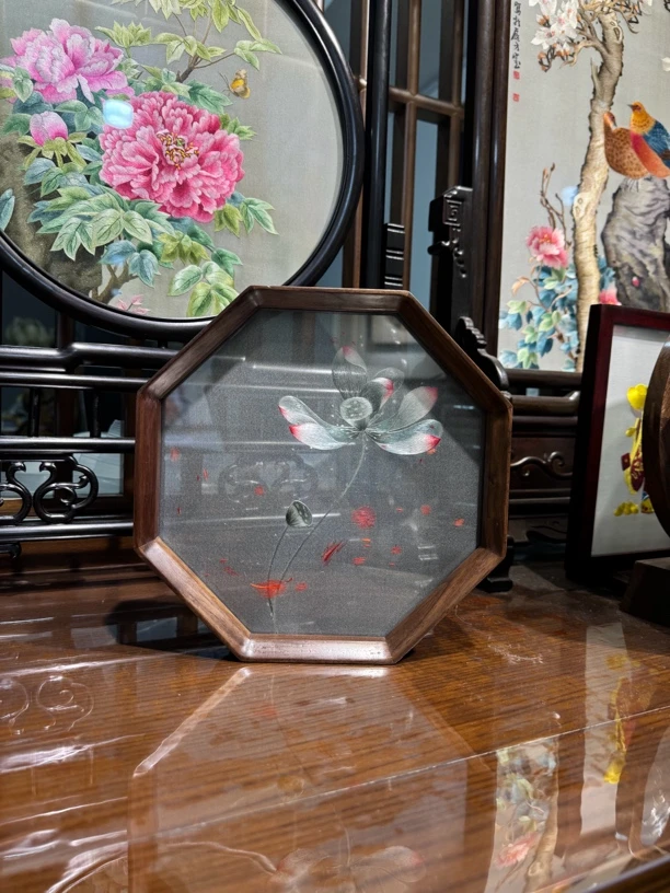 手工刺绣双面绣和和美美绣工好 21公分