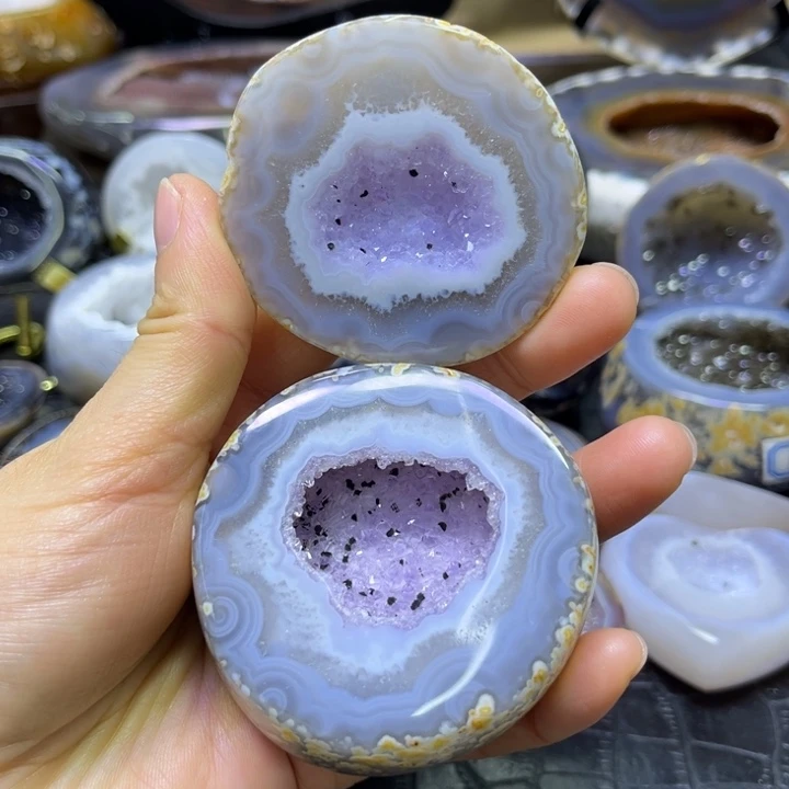 珠宝半成品未镶嵌水晶紫晶盆