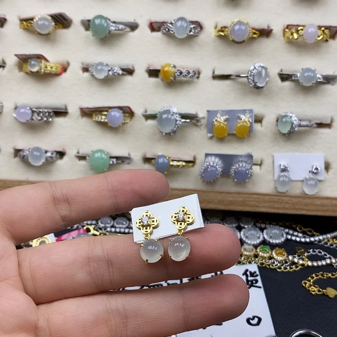 翡翠银S925镶嵌戒指