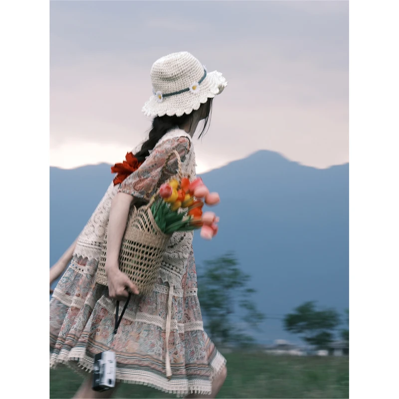 【诗语专属】菀草壹2025夏季新款碎花连衣裙Q19121421