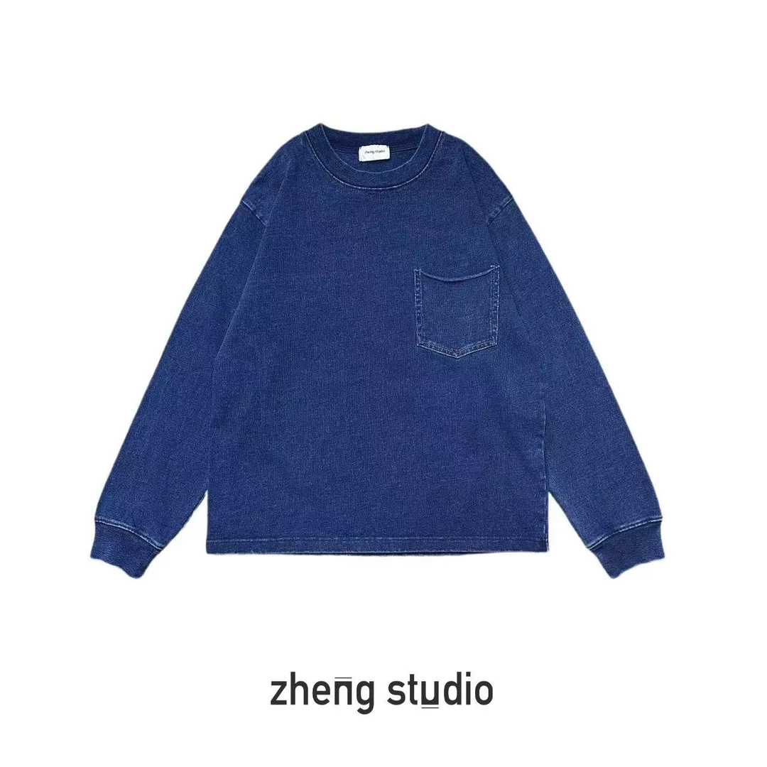 #9765 牛仔口袋 极简长袖