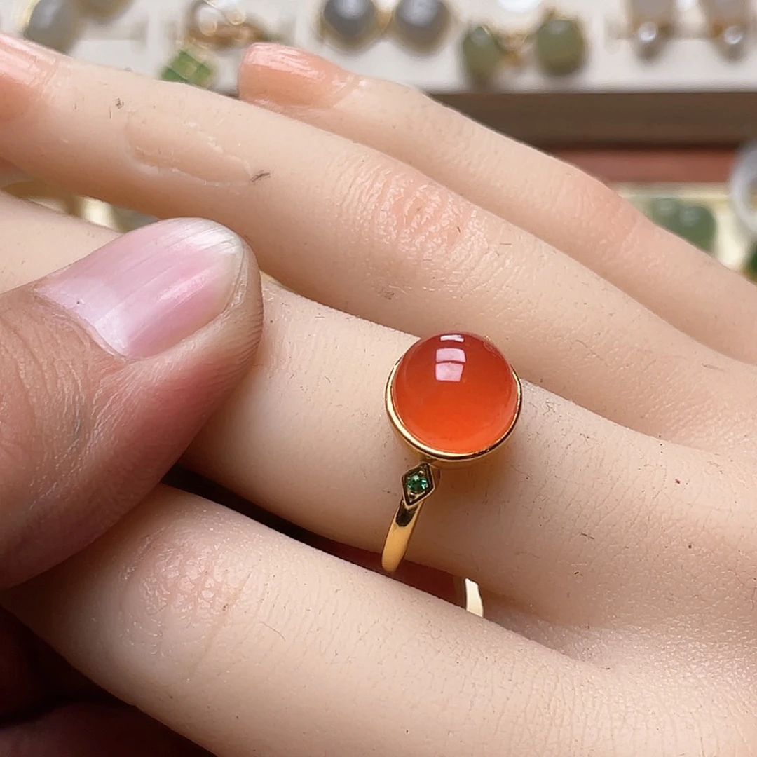 和田玉戒指银S925镶嵌