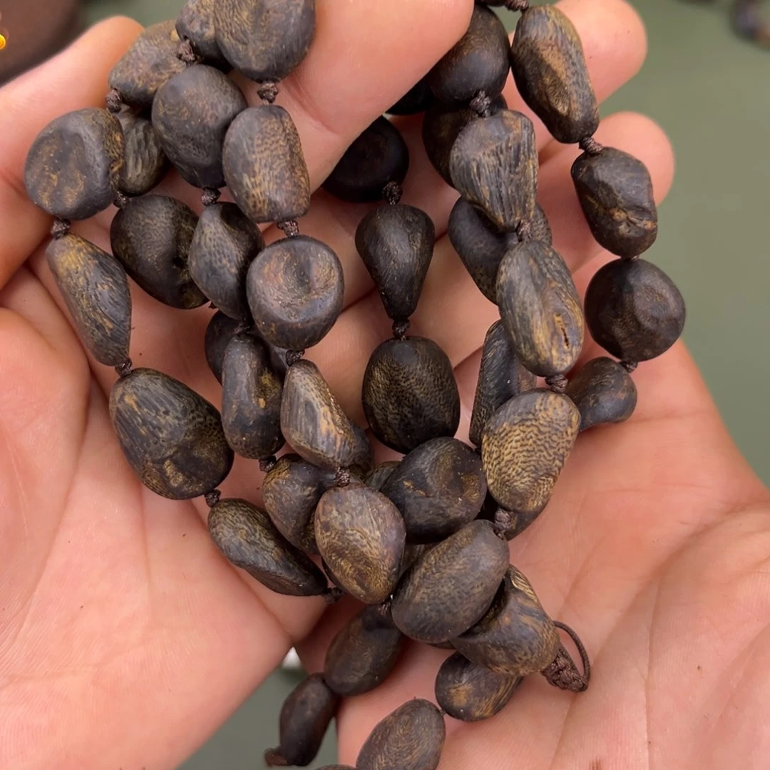 手串沉香透顶绿沉水包头多圈54g