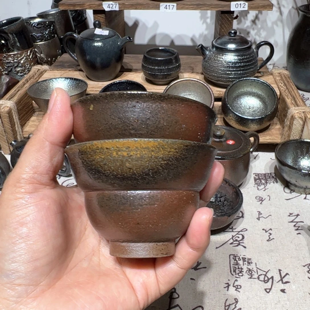 壶S***e建水紫陶紫泥柴烧杯