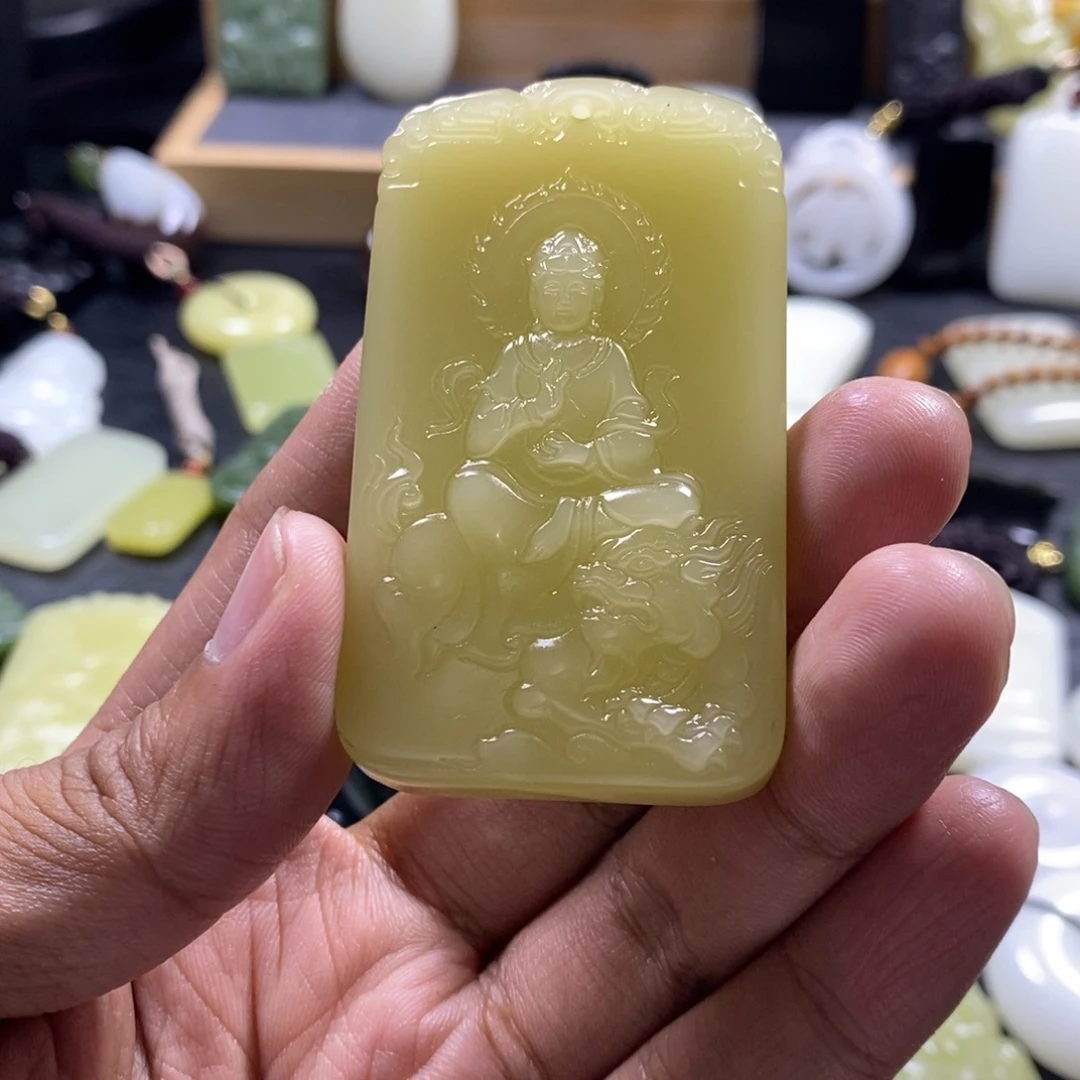 和田玉（青白玉）未镶嵌吊坠(赠链)光*苏