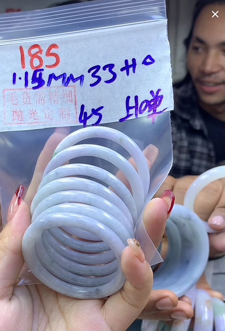 定制翡翠未镶嵌毛货需精细抛光185童镯45+33元+多样性拍一发一