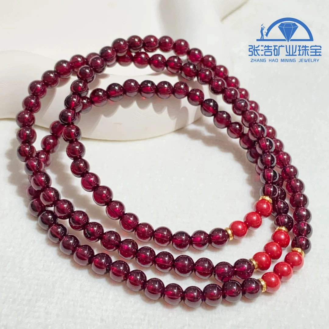 【星浩珠宝】石榴石DIY多圈手串2-2T92K167【多样性发一件】4mm