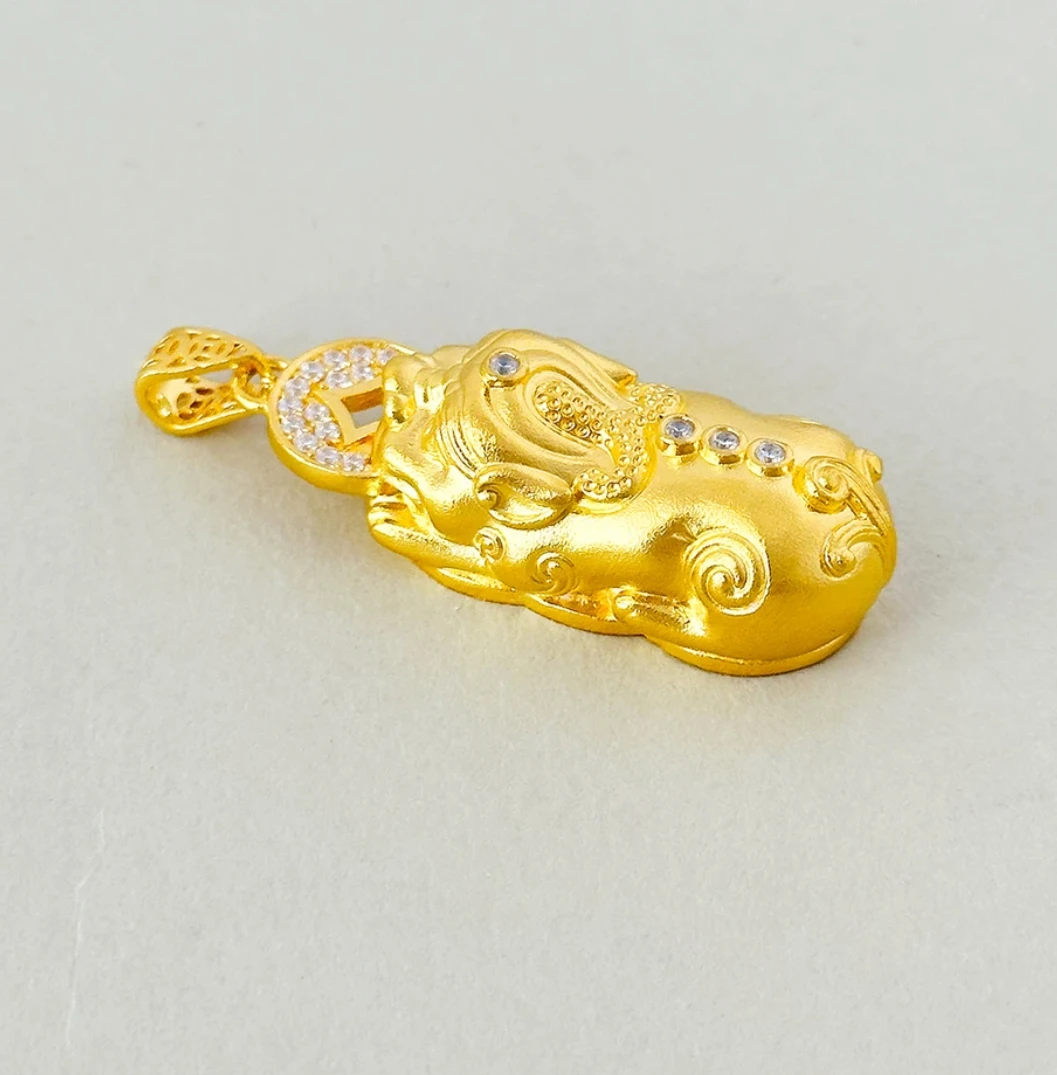 足金999饰品 貔貅莫桑吊坠 时尚挂坠