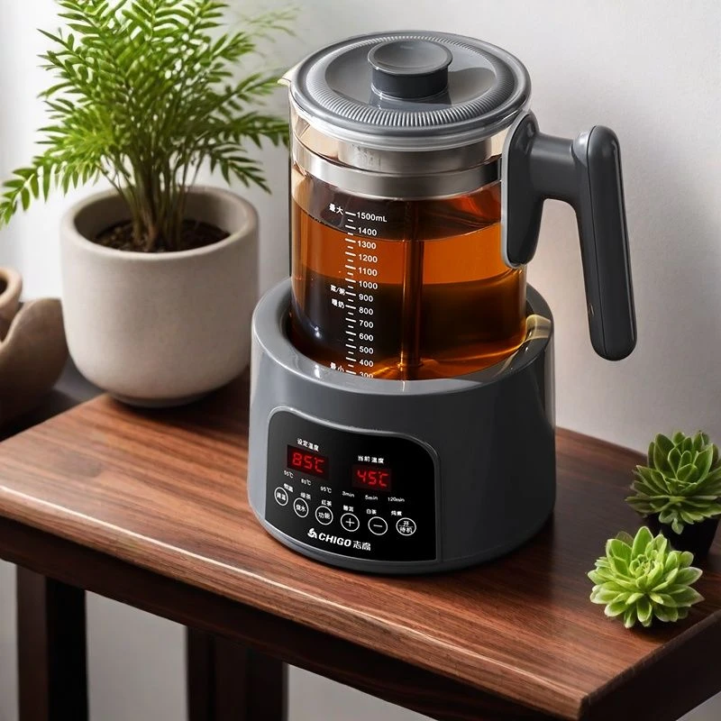 办公室煮茶器养生壶烧水壶1.5L蒸汽喷淋式加厚玻璃全自动恒温保温